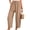 B1-Light Khaki, variant on Women's High Waisted Palazzo Pants Casual Loose Dark Brown Wide Leg Trousers with Pockets Drawstring Flowy Pants, Size L