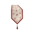 thumbnail image 1 of Chemin de Table Basse pour Salon Nappe à Franges Rouges et Chemin de Table Couverture Décorative pour Table Basse Meuble Tv et Comptoir Adapté pour Salle à Manger et Salon, 1 of 6