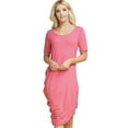 thumbnail image 4 of Doublju Women's Short Sleeve On Side Draped Dress, 4 of 4