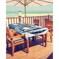 thumbnail image 2 of nqOlkjepod Blue Yellow Ocean Outdoor Tablecloth with Umbrella Hole & Zipper, Summer Coastal Stripe Fish Coral Rectangle Table Cover 52x70 Inch, Dining Waterproof Table Cloth Protector for Patio, 2 of 7