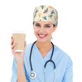 thumbnail image 5 of Scrub Caps Women Men, Leopardprint Banana Adjustable Working Caps, Turban Hat Cleaning Working Cap with Sweatband, Elastic Bandage Tie Back Nurse Cap, 5 of 5