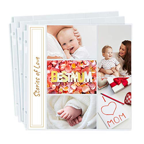 Postcards for 200 Photos Dunwell 5x7 Photo Sleeve Inserts - Crystal Clear Photo Pockets for 3-Ring Binder Photo Album Refillable Page Inserts Each Page Holds Four 5 x 7 Pictures 5x7, 50 Pack 