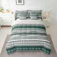 thumbnail image 2 of Castle Fairy Bohemian Damask 7-Piece Twin Bedding Sets,Green Grey Bedding Comforter Set,Geometric Lines Breathable Sheet Sets for Teenagers Women,Breathable Home Decor, 2 of 8