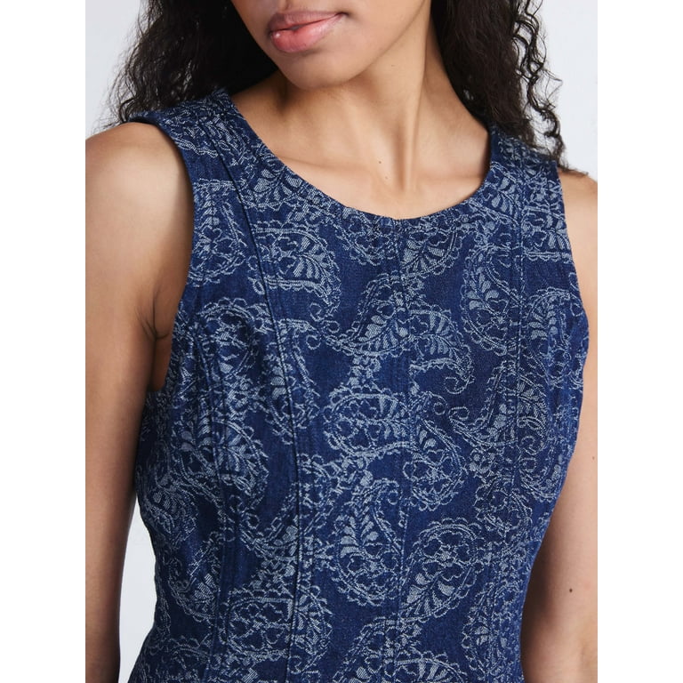 Free Assembly Women's Jacquard Cotton Panel Peplum Top