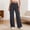 Dark Gray wide leg high waisted pants a1, variant on Cagogo Womens Wide Leg High Waisted Pants with Pockets Casual Solid Streetwear Loose Long Trousers Workout Yoga Lounge Flowy Beach, Navy S