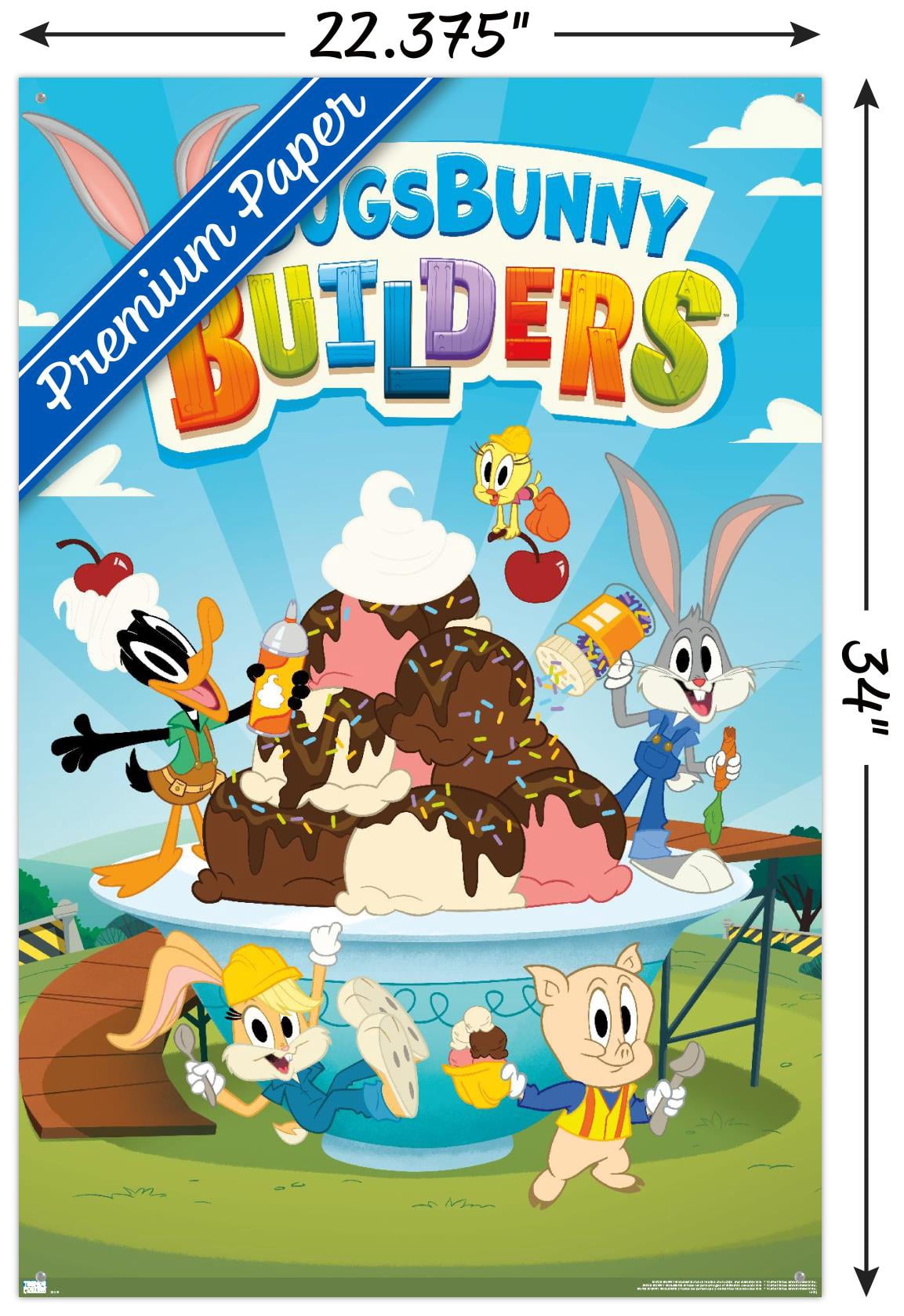 Bugs Bunny Builders - Key Art Wall Poster with Pushpins, 22.375" x 34"