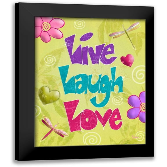 Stimson, Diane 12x14 Black Modern Framed Museum Art Print Titled - Live Laugh Love