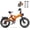 Orange-Double Battery, variant on Folding Electric Bike, 20" Fat Tires Ebike for Adults, 1500W 8-Speed E-Mountain Bike, 48V 25Ah