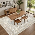 thumbnail image 5 of 5x7 Area Rugs Living Room Rug: Washable Vintage Boho Rug No Slip Stain Resistant Soft Carpet Indoor Floor Floral Large Carpets for Bedroom Dining Room Farmhouse Nursery Hallway Home Office Beige, 5 of 9