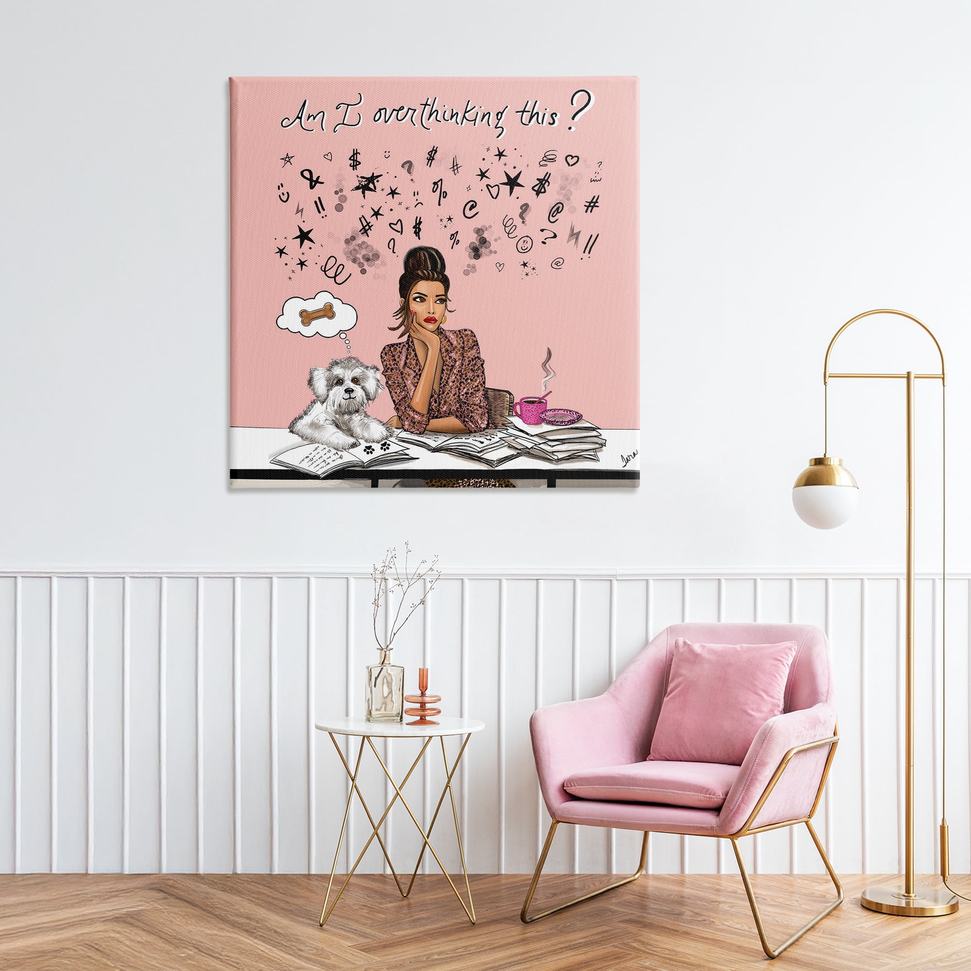 Stupell Industries Overthinking Reflection with Puppy Canvas Wall Art, design by Tara Boone