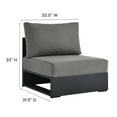 thumbnail image 6 of Modular Lounge Sectional Sofa Set, Grey Gray, Aluminum Metal, Outdoor Patio Balcony Cafe Bistro Garden Hospitality Restaurant, Modern Contemporary HB36648, 6 of 8