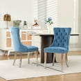 thumbnail image 4 of S-HOME Modern Solid Wood Dining Chairs with Chrome Plating Legs Set of 2 Featuring Velvet Upholstery , Light Blue, 4 of 18
