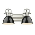 thumbnail image 3 of Golden Lighting Duncan 2-Light Metal Bath Vanity in Pewter/Black, 3 of 4