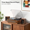 thumbnail image 3 of Tocadiscos vintage con tocadiscos WOCKODER con altavoces, 3 of 8