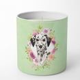 thumbnail image 1 of Caroline's Treasures Dalmatian Green Flowers 10 oz Decorative Soy jar-Candles, Multicolor, 1 of 2