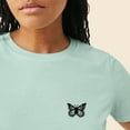 thumbnail image 5 of Dalix Butterfly Embroidered Cotton Relaxed Fit Short Sleeve Crewneck Tee Shirt Women in Dusty Blue XL X-Large, 5 of 5