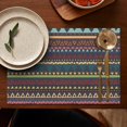 thumbnail image 4 of Colorful Geometric Striped Pattern Summer Placemats Table Placemats Set Of 6-Linen Kitchen Washable Placemats Table Mats 11.8"x17.7" Non-Slip Heat Resistant, 4 of 5