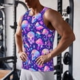 thumbnail image 5 of Gukieu colorful mushroom Skull rainbow Print Men's Quick Dry Fitness Vest, Round Neck Sleeveless Fitness Bodybuilding Top-Large, 5 of 7