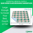 thumbnail image 5 of Essential Medical Supply Quik-Sorb 34" x 36" Plaid Quilted Reusable Underpad - Washable and Reusable Incontinence Bed Pads for Adults, Ideal for the Couch, Car and Bed, 5 of 6