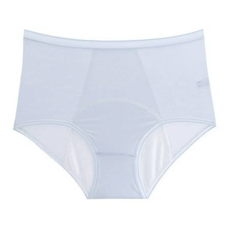 

LAST CLANCE SALE! Women s High Waisted Underwear Soft Breathable Panties Stretch Briefs Regular & Plus Size Blue XXXL