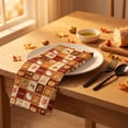 thumbnail image 5 of Sm:)e Grid Maple Leaves Pumpkin Fall Cloth Napkins Set of 6 Reusable Dinner Napkins, Washable Table Napkin for Wedding/Holiday Party/Baby Shower 18"x18", 5 of 6
