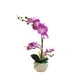 thumbnail image 2 of Bearachild Orquídeas artificiales Flor Decoración para el hogar Ligero Decoración falsa Plantas Cuenco blanco Olla Cocina Oficina Balcón Decoración Púrpura Bearachild HA084089-04, 2 of 6