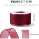 thumbnail image 2 of Cinta de organza roja oscura de 1 pulgada, cinta de malla transparente navideña, gasa de seda con alambre, cintas de tela transparentes, rollo a granel con carrete, 2 of 9