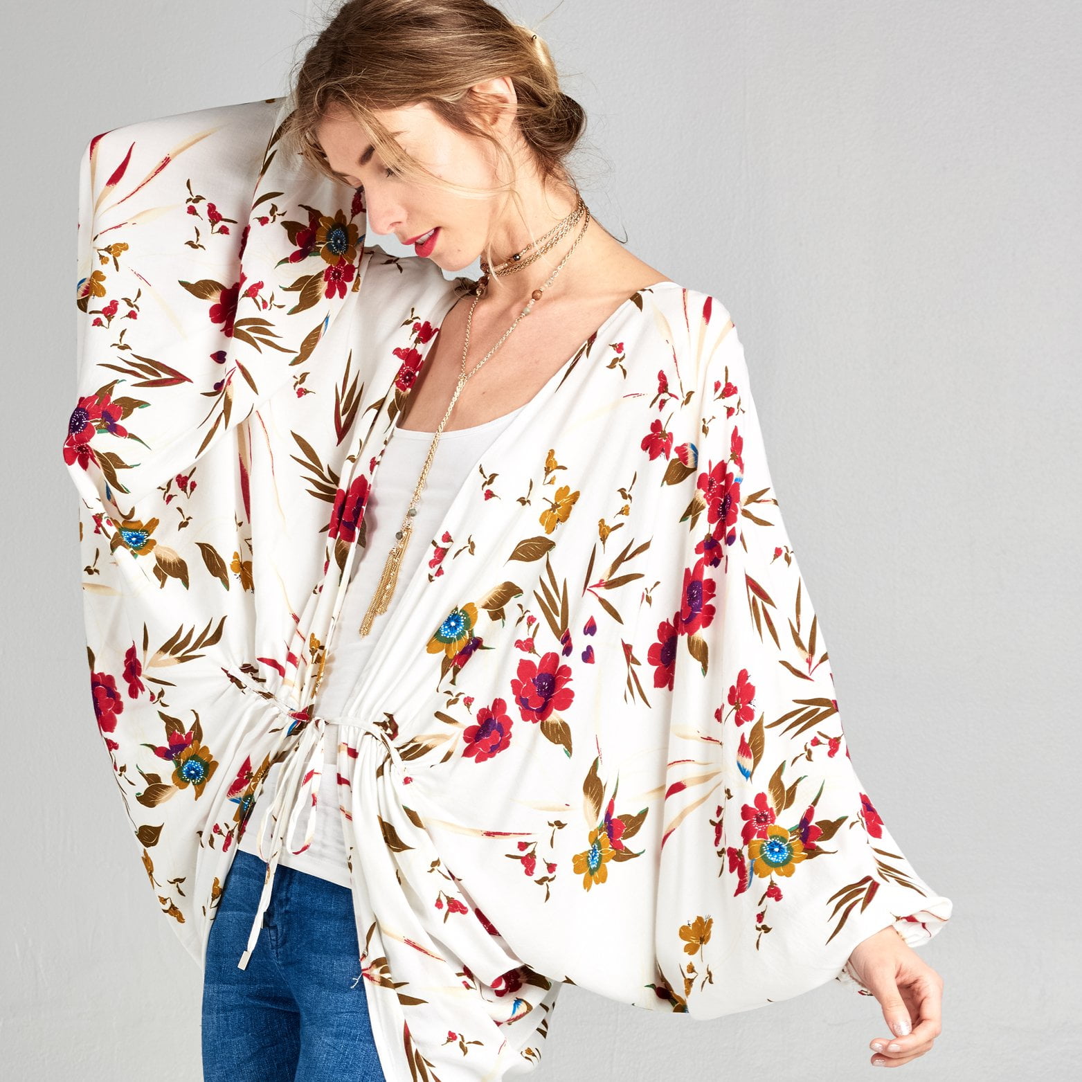 floral kimono cardigan