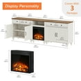 thumbnail image 7 of FITUEYES, Glass Farmhouse Fireplace TV Stand up to 75'', Highboy Entertainment Center with 5 Storages, Antique White, 7 of 7