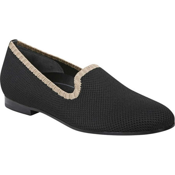 Vionic Women's North Willa Slip On Flat - Supportive Ladies Walking Shoes That Include Three-Zone Comfort with Orthotic Insole Arch Support, Medium and Wide Fit Sizes 5-11 9 Black Knit