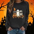 thumbnail image 2 of VKOYWKM Casual Sweatshirt for Women Halloween Ghost Pumpkin Graphic Oversized Sweatshirt Spooky Season Long Sleeve Crew Neck Sweatshirt Holiday Party Pullover, 2 of 5