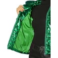 thumbnail image 6 of Unique Bargains Women's Holographic Shiny Zipper Quilting Down Puffer Jacket L Green, 6 of 7