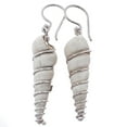 thumbnail image 2 of Genuine Sea Shell Fossil 925 Sterling Silver Dangle Drop Earrings, 1 1/4", 2 of 2