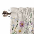 thumbnail image 5 of Half Window Curtain 36 Inches Long, Spring Floral Window Treatment Curtain Drapes, Watercolor Herbs Summer Botanical Rustic Small Tier Curtains for Bathroom Over Sink, 27.5"x36", 2 Panels, 5 of 7