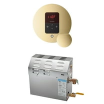 Mr Steam MS 10kW (10000W) Steam Shower Generator Package w/round iTempo Control in Polished Brass