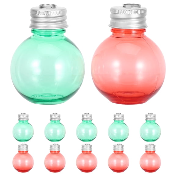 Raindrops Round Plastic Wishing Bottle with Screw Cap for Holiday Party Supplies 12Pcs