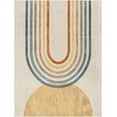 thumbnail image 3 of Mark&Day Washable Rugs, 5x7 Eliot Modern Beige Area Rug, Beige Orange Blue Carpet for Living Room, Bedroom or Kitchen (5'3" x 7', Machine Washable), 3 of 7