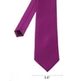 thumbnail image 3 of NYFASHION101 Men's Solid Color Polyester Tie PS69-Violet, 3 of 3