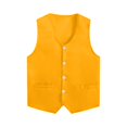 thumbnail image 3 of GiLiling Boys Formal Vest Elegant Speech Recital Wedding Party V-neck Button Up with Pockets Outfit for Kids (Yellow, 8-10 Years), 3 of 7