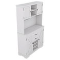 thumbnail image 6 of Coffee Bar Cabinet with Storage,Farmhouse Wine Cabinet with Drawers Shelves and Cabinets,Kitchen Cabinet Wine & Glass Racks for Dining Room,Kitchen,Off White, 6 of 7