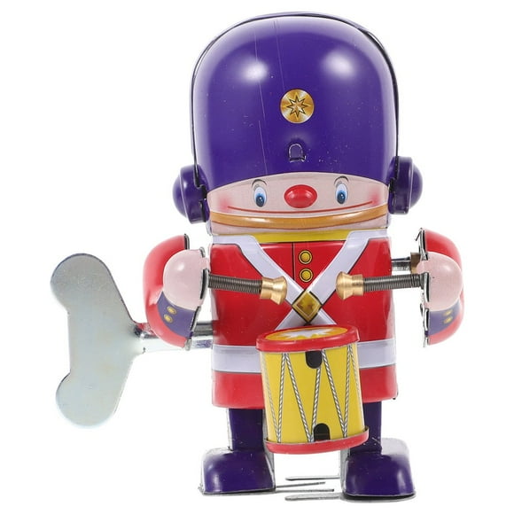 CHOK Interesting Wind Up Percussionist Toy Cartoon Clockwork Soldier Percussionist Wind-up Toys Plaything