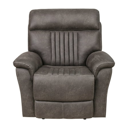 HomeFare Recliner with Power Recline and Power Adjustable Headrest Charcoal