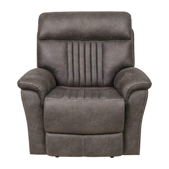 HomeFare Recliner with Power Recline and Power Adjustable Headrest Charcoal