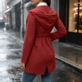 thumbnail image 5 of vdgthytj Rain Jacket Women Long Sleeve Full Zip Waterproof Elastic Waist Hooded Jackets Fall Outdoor Hiking Travel Outerwear with Pockets(XX-Large,Red), 5 of 8