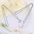 thumbnail image 2 of 2 piezas Collares de pareja Cadena de suéter y aleación de sol Collar simple para regalo de cumpleaños Aniversario de boda Él Su Mujer, 2 of 8