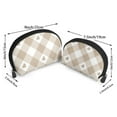 thumbnail image 2 of YFYANG 2 Piece Women's Portable Makeup Bags, Vintage Beige Love Plaid Clutch Travel Toilet Bags Cosmetic Organizer, 2 of 7