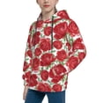 thumbnail image 2 of Sikiie Rose Flowers Youth Hoodie Sweatshirt Pullover Hooded Classic Casual Essentials Hoodiefor Boys Girls Kids -Small, 2 of 6