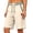 Khaki, variant on Sheghy Cotton Shorts for Women 100%Cotton Women Spring Autumn Solid Elastic Waist Cotton Linen All-Match Straight Casual Shorts Black S