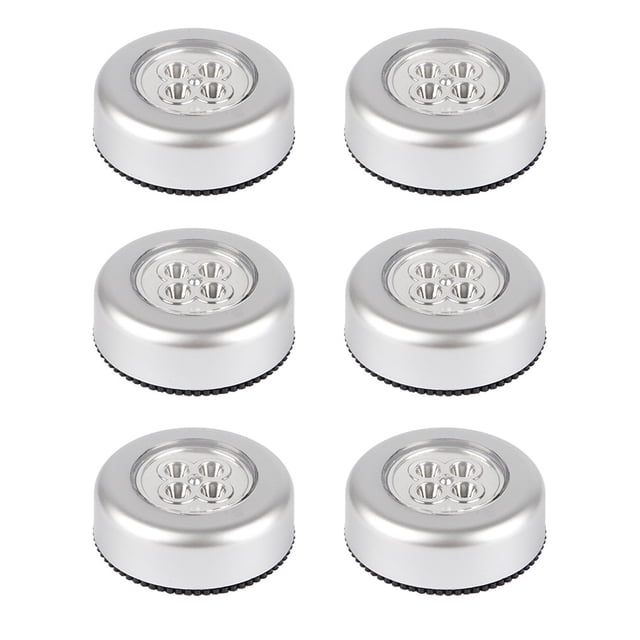 Paquete de 6 luces de grifo inalámbricas a batería, luces de noche táctiles con palo, lámpara táctil con palo, luz de empuje adhesiva para armarios, gabinetes, mostradores o cuartos de servicio, luz