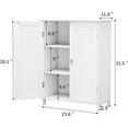 thumbnail image 2 of Bathroom Cabinet with Adjustable Shelf Freestanding Storage Cabinet with 2 Doors Wooden Organizer Floor for Bathroom Kitchen and Living Room, White, 2 of 6